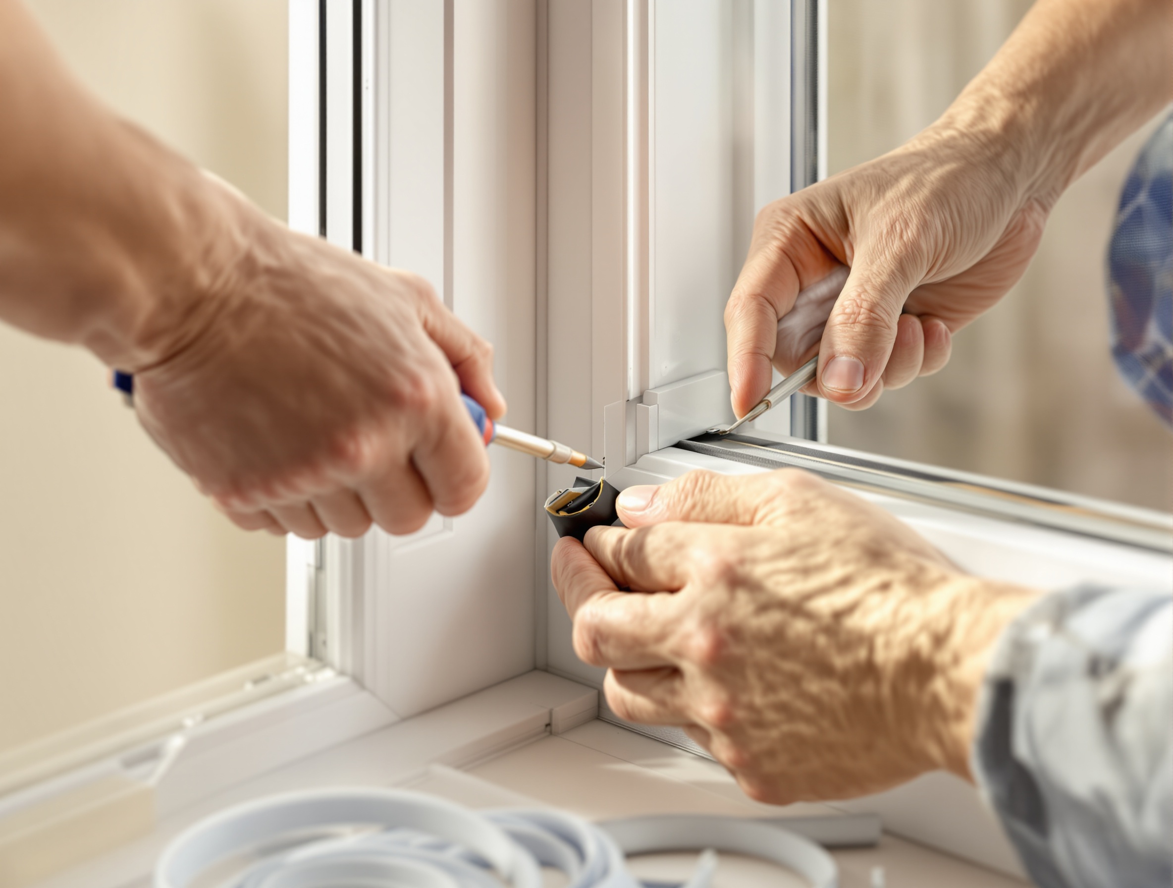 Technicien DFPRO remplacant joint de fenetre